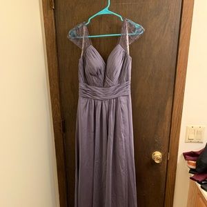 Stunning lavender gown with beading detail!